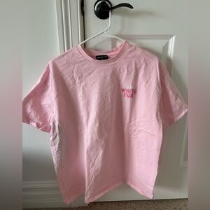White Fox Pink Short Sleeve Tee